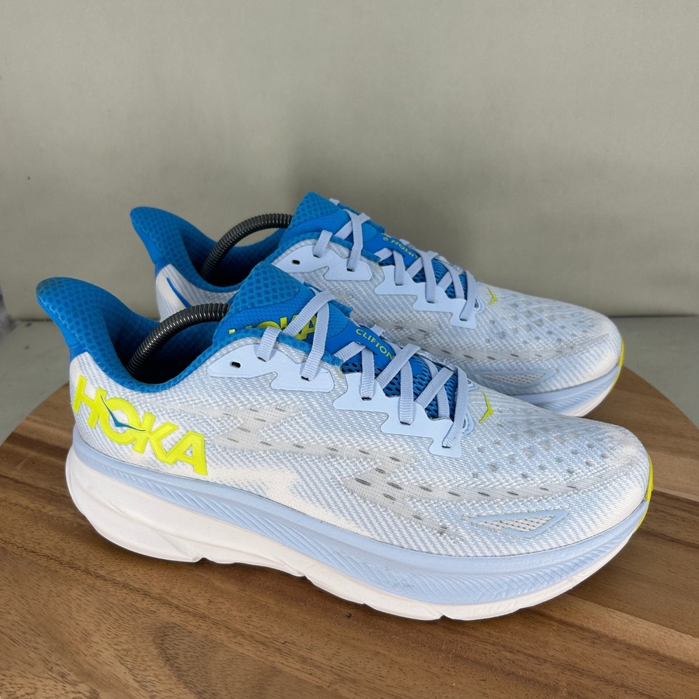 Hoka Clifton 9 Mens Running Shoes Ice Water Evening Primrose 1127895 Size 11 D